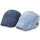 Unisex Mens Womens Washed Denim Adjustable Solid Painter Beret Hat Casual Gatsby Newsboy Caps