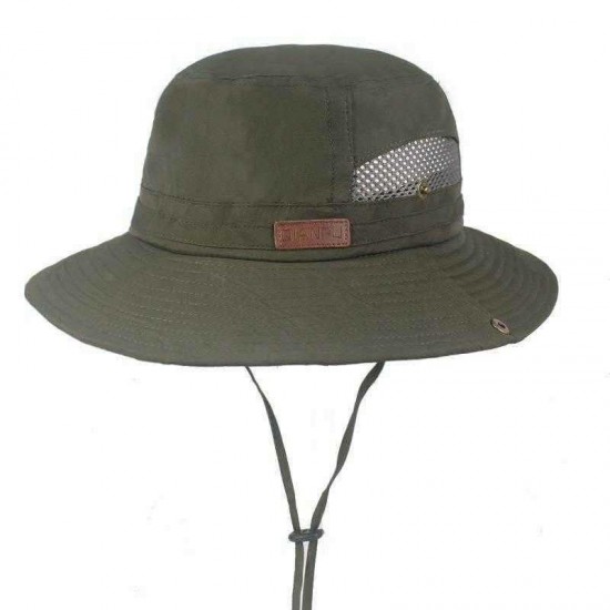 Unisex Mesh Foldable Bucket Hat Outdoor Mountaineering Hat Big Visor Sun Hat Travel Cap