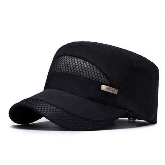 Unisex Mesh Quick-drying Vintage Flat Hats Outdoor Sport Army Hat Adjustable Baseball Caps