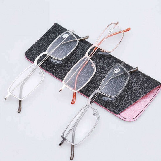 Unisex Metal Frame HD Resin Anti-Fatigue Reading Glasses Comfortable Elegant Simple Fashion Glasses