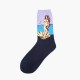 Unisex Mona Lisa Oil Painting Cotton Tube Socks