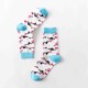 Unisex Multi Color Pattern Print Middle Tube Socks Ankle Socks