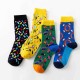 Unisex Multi Color Pattern Print Middle Tube Socks Ankle Socks