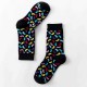 Unisex Multi Color Pattern Print Middle Tube Socks Ankle Socks