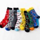 Unisex Multi Color Pattern Print Middle Tube Socks Ankle Socks