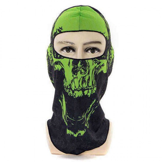 Unisex Multi-Function Skull Printing Outdoor Riding Windproof Dust-Proof Mask Hat