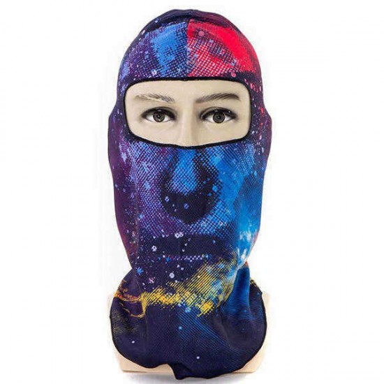 Unisex Multi-Function Skull Printing Outdoor Riding Windproof Dust-Proof Mask Hat