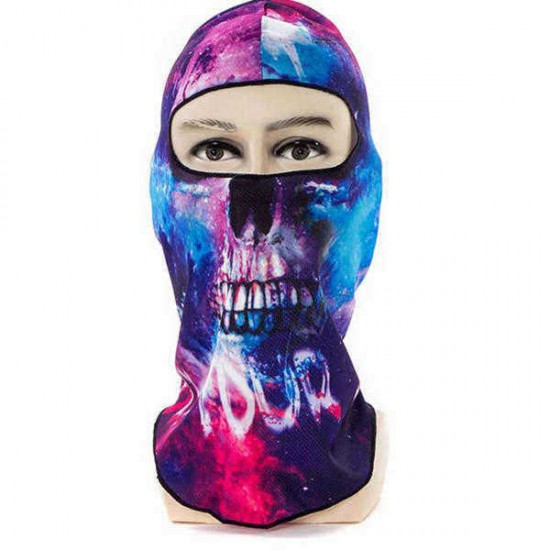 Unisex Multi-Function Skull Printing Outdoor Riding Windproof Dust-Proof Mask Hat