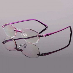 Unisex New Frameless Resin Anti-blue Reading Glasses Diamond Trimming Anti-blue Light Glasses