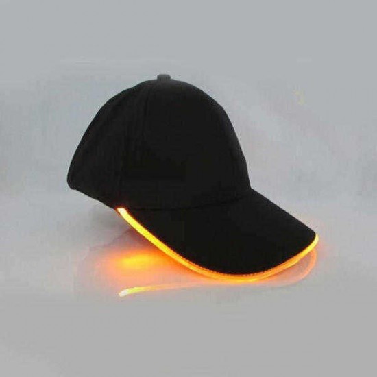 Unisex New Punk Style LED Light Baseball Cap Luminous Cap Fashion Snapback Hat Fiber Optic Hat