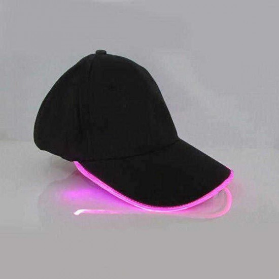 Unisex New Punk Style LED Light Baseball Cap Luminous Cap Fashion Snapback Hat Fiber Optic Hat