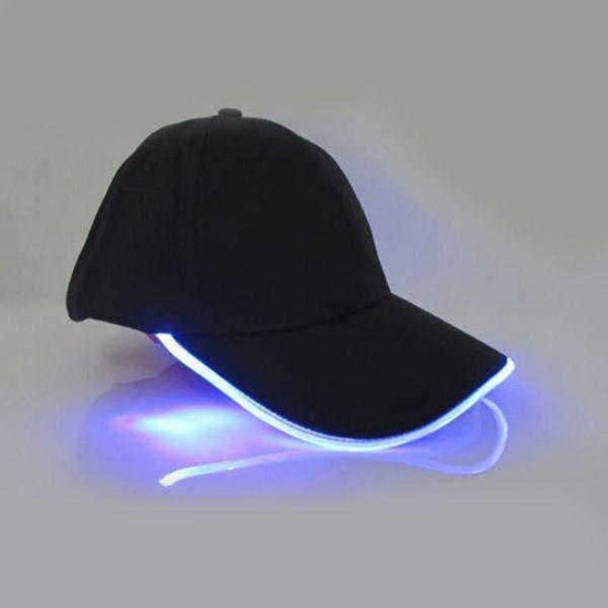 Unisex New Punk Style LED Light Baseball Cap Luminous Cap Fashion Snapback Hat Fiber Optic Hat