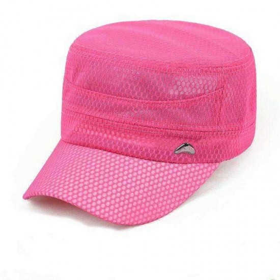 Unisex Outdoor Fishing Hat Sun Visor Sun Flat Hats Breathable Mesh Flat Cap Military Cap