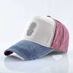 Unisex Pineapple Baseball Cap Washed Cap Studded Hip Hop Cap