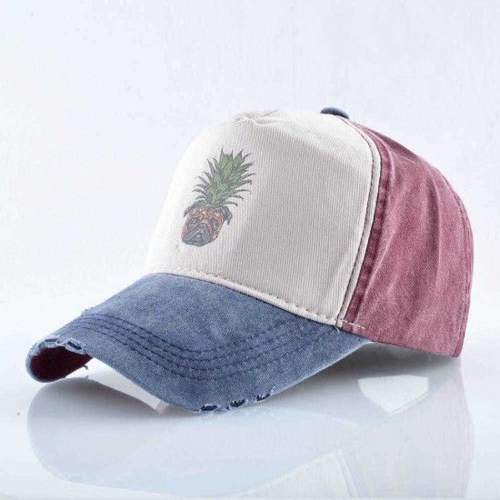 Unisex Pineapple Baseball Cap Washed Cap Studded Hip Hop Cap