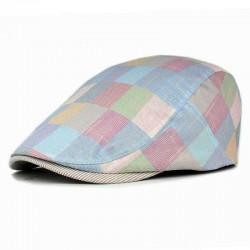 Unisex Plaid Beret Caps Simple Retro England Style visor Forward Hat