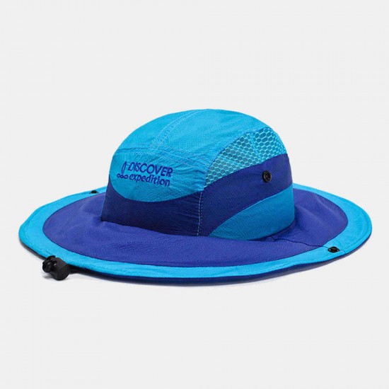 Unisex Quick-drying Fisherman Hat Foldable Visor Hat With Embroidery Bucket Hat