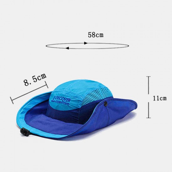 Unisex Quick-drying Fisherman Hat Foldable Visor Hat With Embroidery Bucket Hat