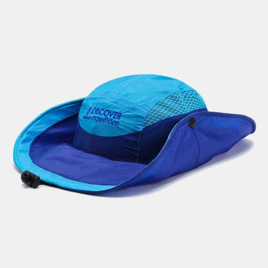 Unisex Quick-drying Fisherman Hat Foldable Visor Hat With Embroidery Bucket Hat