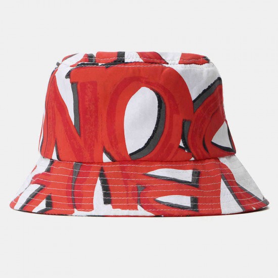 Unisex Red Painted Embroidery Design Breathable Bucket Hat Accessories Fashion Cap