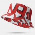 Unisex Red Painted Embroidery Design Breathable Bucket Hat Accessories Fashion Cap