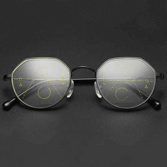 Unisex Retro Far Near Dual-use Reading Glasses Automatic Zoom HD Anti-fatigue Reading Glasses