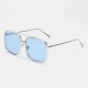 Unisex Retro Flat Mirror Square Large Frame Transparent Anti-UV Sunglasses For Woman