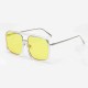 Unisex Retro Flat Mirror Square Large Frame Transparent Anti-UV Sunglasses For Woman