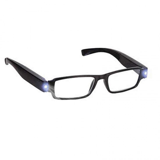 Unisex Rimmed Reading Glasses Eyeglasses Spectacal With LED Light Diopter Magnifier