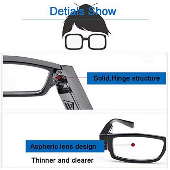 Unisex Rimmed Reading Glasses Eyeglasses Spectacal With LED Light Diopter Magnifier