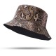 Unisex Snake Pattern Bucket Hat Double-sided Bucket Hat Wearable Sun Shade Fisherman Hat