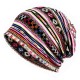 Unisex Soft Floral Checkerwork Dual-Use Cotton Beanie Cap Hat Neck Circle Scarf