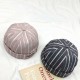 Unisex Street Retro Dome Rolled Cuff Plaid Stripes Letter Embroidery Skull Cap Sailor Beanie Hat