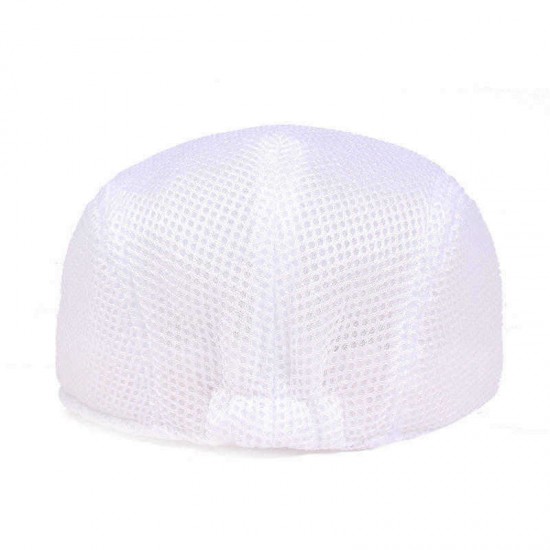 Unisex Summer  Mesh Beret Caps Forward Caps Outdoor Breathable Travel Hats Plaid Simple Retro Hat