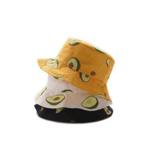 Unisex Summer Avocado Fisherman Hat Bucket Hat Outdoor Travel Sun Hat