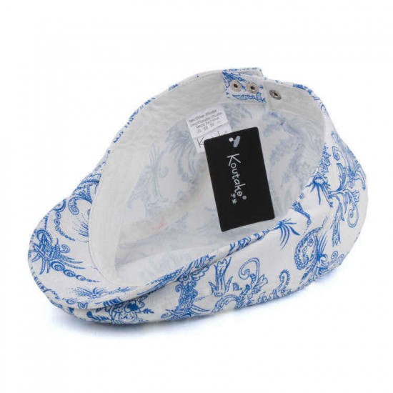 Unisex Summer Cool Caps Mysterious Chinese Style Totem Porcelain Prints Tide Fashion Beret Caps