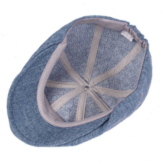 Unisex Summer Cotton And Linen Beret Caps Forward Caps Outdoor Travel Hats Solid Beret Cap