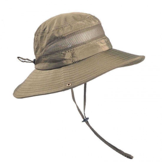 Unisex Summer Visor Bucket Hat Fisherman Hat Outdoor Climbing Breathable Sunscreen Cap