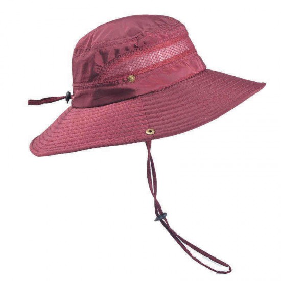 Unisex Summer Visor Bucket Hat Fisherman Hat Outdoor Climbing Breathable Sunscreen Cap