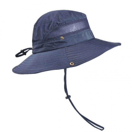 Unisex Summer Visor Bucket Hat Fisherman Hat Outdoor Climbing Breathable Sunscreen Cap