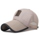 Unisex Sunshade Casual Mesh Cap Thin Cloth Breathable Baseball Cap Summer Leather Label Outdoor Fishing Long Sun Hat