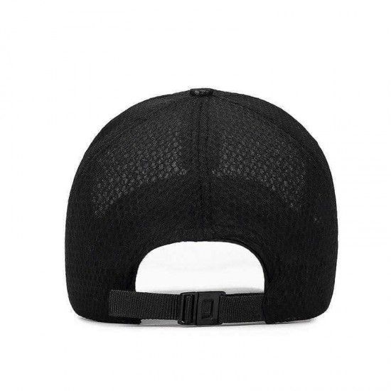 Unisex Sunshade Casual Mesh Cap Thin Cloth Breathable Baseball Cap Summer Leather Label Outdoor Fishing Long Sun Hat