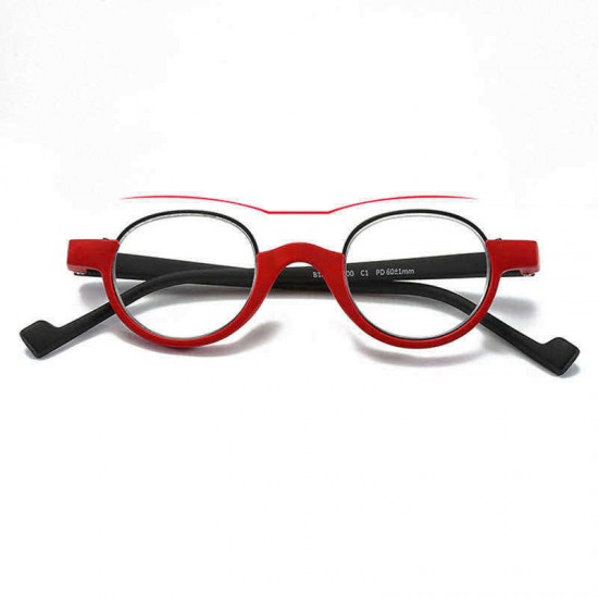 Unisex TR90 Fashion Round Frame Anti-fatigue HD Reading Glasses Presbyopic Hyperopia Glasses