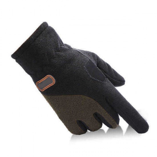 Unisex Thermal Fleece Driving Golves Outdooors Sports Cycling Screen Touch Adjustable Mittens