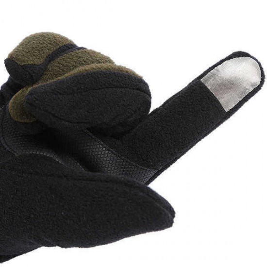 Unisex Thermal Fleece Driving Golves Outdooors Sports Cycling Screen Touch Adjustable Mittens