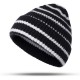 Unisex Thickened Stripes Knitted Hat Outdoor Fashion Knit Beanie Pointed Cap