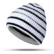 Unisex Thickened Stripes Knitted Hat Outdoor Fashion Knit Beanie Pointed Cap