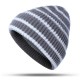 Unisex Thickened Stripes Knitted Hat Outdoor Fashion Knit Beanie Pointed Cap