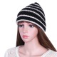 Unisex Thickened Stripes Knitted Hat Outdoor Fashion Knit Beanie Pointed Cap