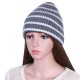 Unisex Thickened Stripes Knitted Hat Outdoor Fashion Knit Beanie Pointed Cap